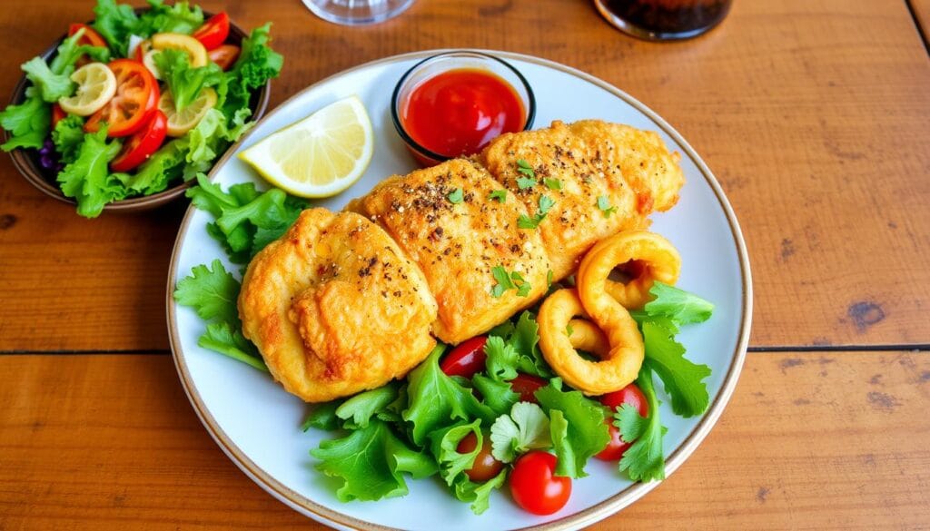 Fried calamari steak