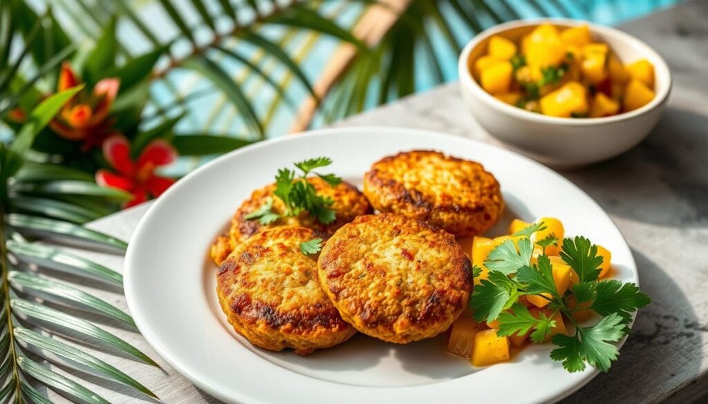 Jamaican beef patties plating