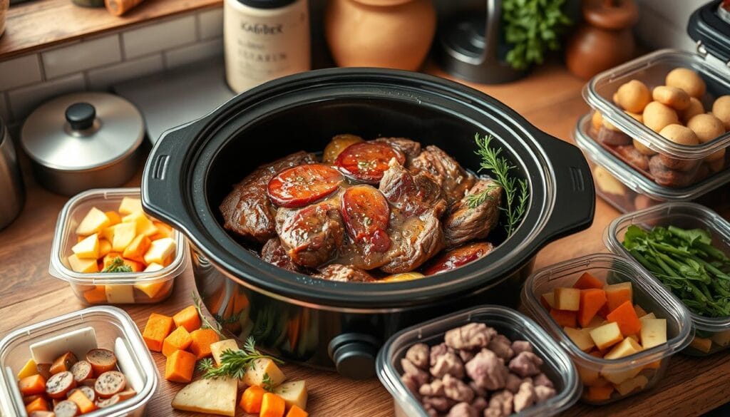 make-ahead crock pot bucket steak