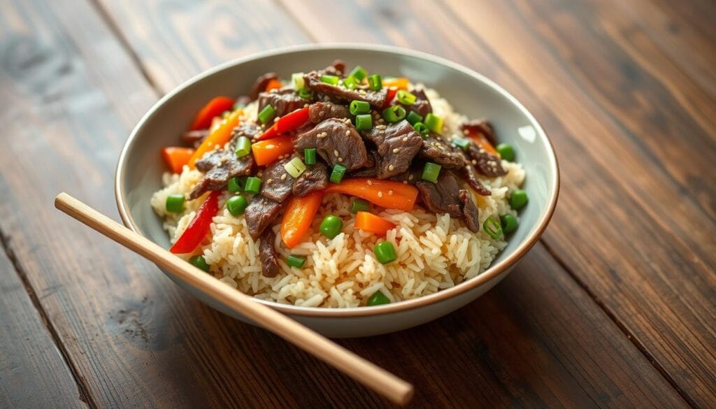 shaved beef fried rice